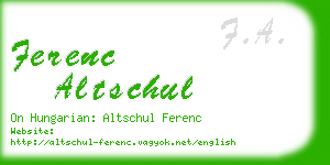 ferenc altschul business card